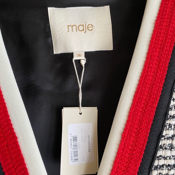 Maje Visala Tweed Jacket Size 36 Size 4 - Picture 5 of 7